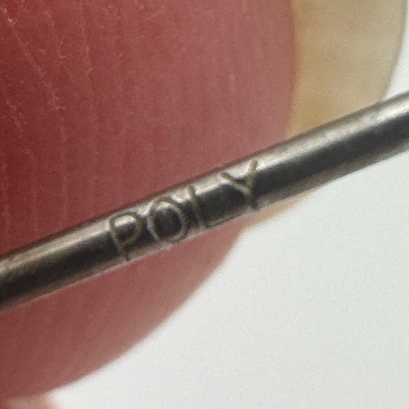 Christophe Poly geometric two-tone Stud earrings Blue Stone Gold Tone accent - Picture 6 of 9